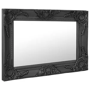 Berkfield Wall Mirror Baroque Style 60x40 cm Black