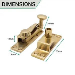 AFIT Polished Brass Lockable Sash Window Fastener