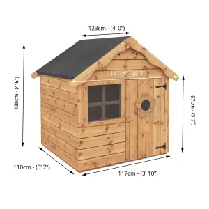 Mercia 4x4 Snug Apex Shiplap Wooden Playhouse - Assembly service included