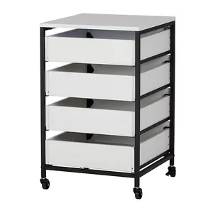 4 Drawer Mobile Storage Organizer In Charcoal / White