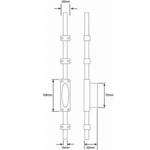 AFIT Satin Chrome Locking Espagnolette French Door Bolt