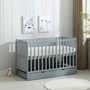 Draper Cot Bed with Mattress Grey