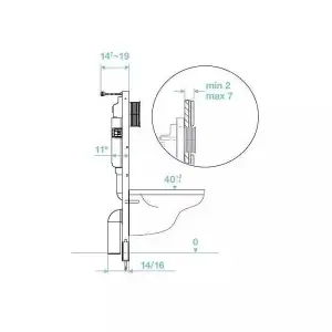 Aquarius Rocco 1140mm Wall Hung Toilet Fixing Frame with Chrome Square Flush Plate