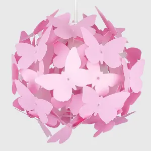 ValueLights Pink Ceiling Pendant Shade and B22 GLS LED 6W Warm White 3000K Bulb