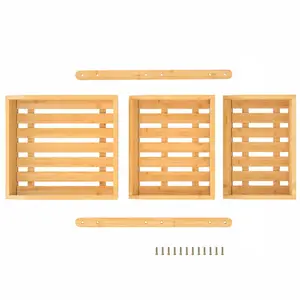 3-Tier Bamboo Fruit Basket Bowl Holder, Bread Vegetables Storage Stand For Kitchen Countertop, Snacks Rack In Home Kitchen And Office