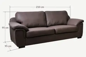 Furniture Stop - Rotary 3 Seater Leather Sofa