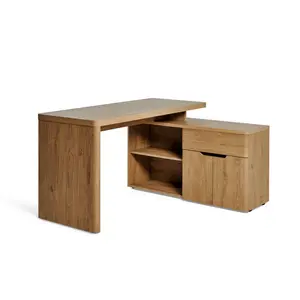 Belfield L-Shape Desk Montana Oak