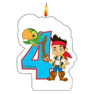 Jake And The Never Land Pirates Yo Ho 4th Birthday Candle White/Multicoloured (One Size)