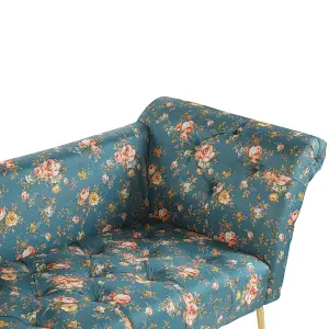 Chaise Lounge Floral Pattern Blue NANTILLY