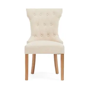 Ellen Cream Fabric Dining Chairs (Pair)