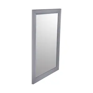 Grey Rectangular Wall-mounted Framed mirror, (H)87cm (W)61cm