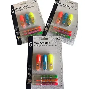 Spot on Gifts Scented Highlighter & Gel Pens (Pack of 6) Multicoloured (One Size)