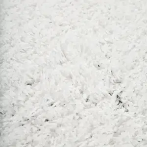 Snow White Plain Shaggy Rug - California