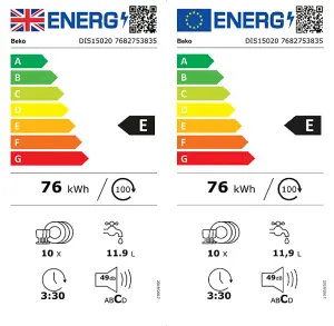 Beko DIS15020 Integrated Slimline Dishwasher