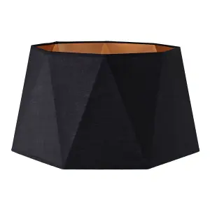 ValueLights Modern Black And Copper Geometric Design Floor Lamp Shade