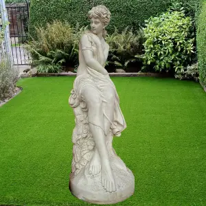 Classic White Stone Flower Lady Garden Ornament