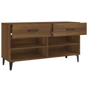 Berkfield Shoe Cabinet Brown Oak 102x35x55 cm Engineered Wood