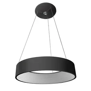 Luminosa Modern LED Hanging Pendant Black, Warm White 3000K 1760lm