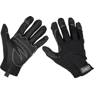 PAIR Light Palm Black Mechanics Gloves - XL - Touchscreen Index Fingertip