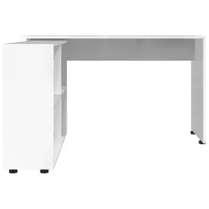 Berkfield Corner Desk High Gloss White Engineered Wood