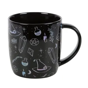 Something Different Crystal Witch Printed Mug Black/Blue/Purple (One Size)