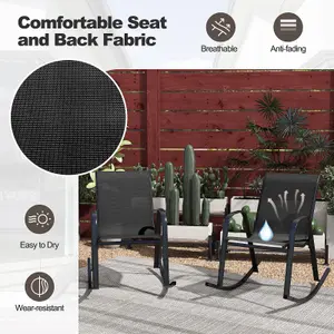 Costway Patio Rocking Chair Set of 2 Outdoor All-weather Metal Rockers