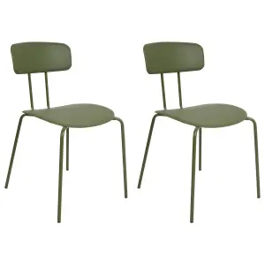 Set of 2 Dining Chairs SIBLEY Green