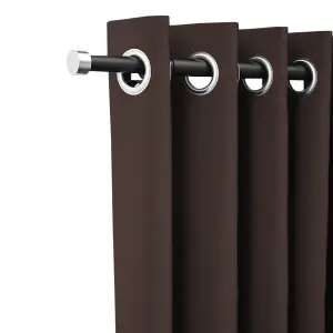 710mm To 1200mm Matt Black Extendable Klickfit Curtain Kit Stainless Steel stud