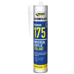 Everbuild 175 Universal Acrylic Sealant White 300ml (Pack Of 6)