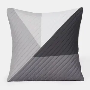 4 Pack Geometric Pinsonic Cushion Covers, Grey - 45 x 45cm