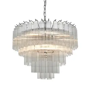 Luminosa Toulouse 12 Light Multi Arm Lamp Ceiling Pendant Bright Nickel