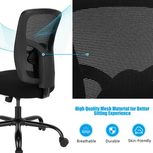 COSTWAY 180kg Big and Tall Mesh Office Chair with Lumbar Support