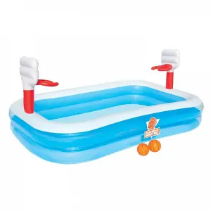 Bestway Basketball Paddling Pool Set Blue/White/Red (One Size)