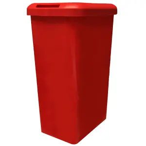 Kitchen Bin Touch and Lift Rectangle Swing Bin as a Kitchen Waste Rubbish Recycle Bin 45L - Red