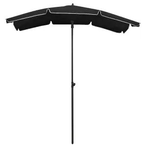 Berkfield Garden Parasol with Pole 200x130 cm Black