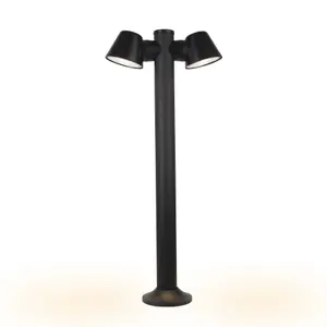 Luminosa Cone Outdoor Twin Bollard Black, IP54