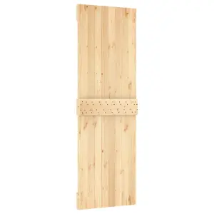 Berkfield Sliding Door with Hardware Set 70x210 cm Solid Wood Pine