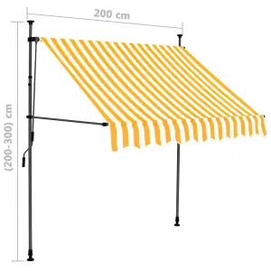 Berkfield Manual Retractable Awning with LED 200 cm White and Orange