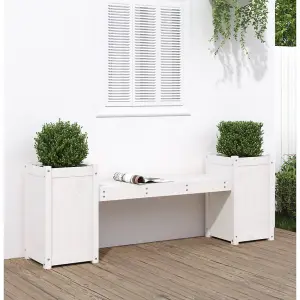 Berkfield Planter Bench White 180x36x63 cm Solid Wood Pine