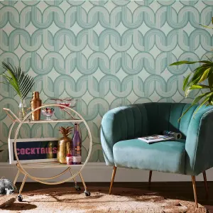 Envy in the Loop Blue Horizon Geometric Wallpaper