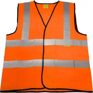 XXL Orange and Yellow High Visibility Waistcoat for Road Builders and Contractors