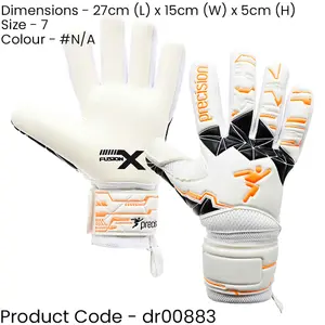 Size 7 PRO JUNIOR Goal Keeping Gloves - Contact Duo Replica White/Orange Glove