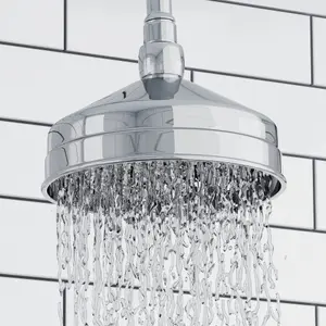 ENKI Traditional Chrome Fixed Ceiling Mounted Brass Shower Head 150mm