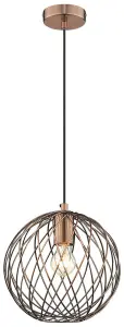 Luminosa Spring Wire Ceiling Pendant Antique Copper, E27