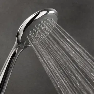 Triton Chrome effect 5-spray pattern Shower head, 245mm