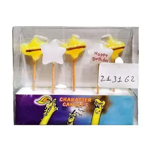 Character Happy Birthday Pick Candles (Pack of 5) Yellow/White/Beige (One Size)