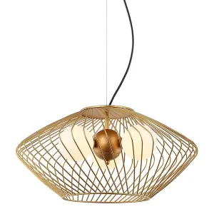 Luminosa Modern Hanging Pendant Golden 3 Light  with Gold, White Shade, G9