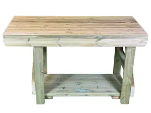 Heavy Duty BBQ / Pizza Oven Garden Table. Outdoor Kitchen Table. Single Shelf, 6FT