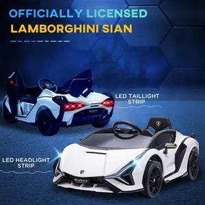 Tommy Toys Lamborghini Sian Kids Ride On Electric Car White 12V