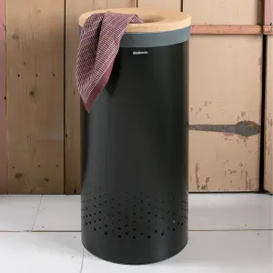 Brabantia Black Steel Laundry bin, 35L